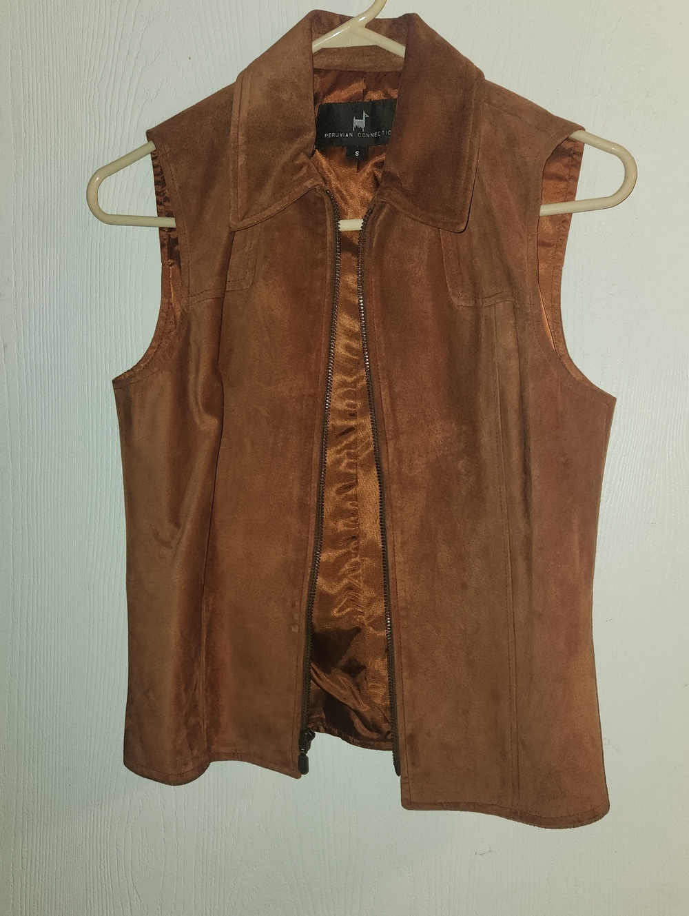Peruvian Collection Genuine Suede Zipper Vest